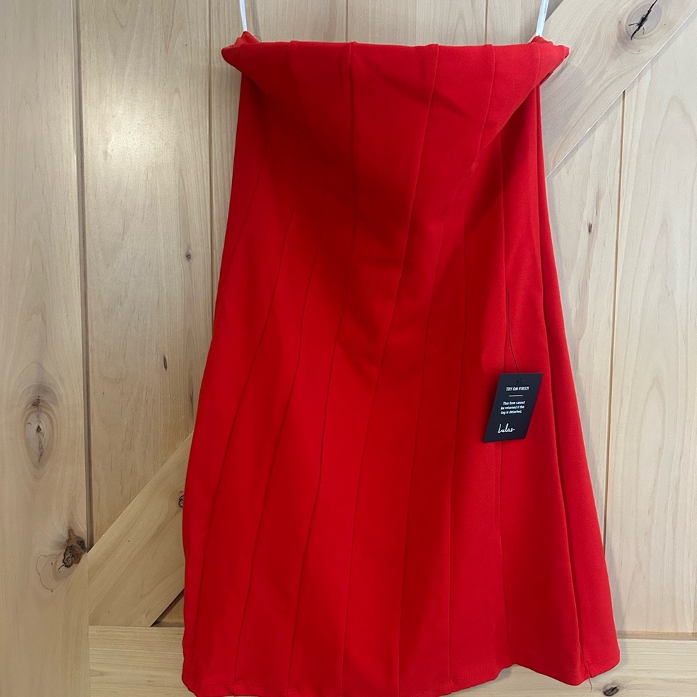 Lulus Red Strapless Dress - Picture 2 of 4